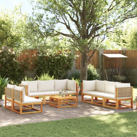 Set de sofás de jardín con cojines 9 pzas madera maciza acacia von , Gartensets - Ref: Foro24-3278926, Preis: 1,00 €, Rabatt: %