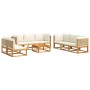 Set de sofás de jardín con cojines 9 pzas madera maciza acacia von , Gartensets - Ref: Foro24-3278926, Preis: 1,00 €, Rabatt: %