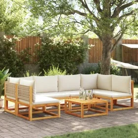 Set de sofás de jardín con cojines 7 pzas madera maciza acacia by , Garden sets - Ref: Foro24-3278932, Price: 720,64 €, Disco...