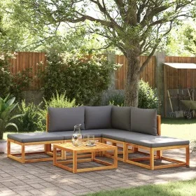 Set de sofás de jardín con cojines 6 pzas madera maciza acacia by , Outdoor sofas - Ref: Foro24-3278823, Price: 545,89 €, Dis...