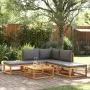 Gartensofa-Set mit 6-teiligen massiven Akazienholz-Kissen. von , Outdoor-Sofas - Ref: Foro24-3278823, Preis: 545,89 €, Rabatt: %