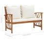 Gartenbank mit Kissen 119 cm massives Akazienholz von vidaXL, Gartenbänke - Ref: Foro24-310270, Preis: 177,34 €, Rabatt: %