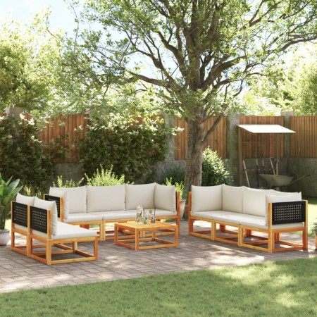 Set de sofás de jardín con cojines 9 pzas madera maciza acacia by , Garden sets - Ref: Foro24-3278880, Price: 950,00 €, Disco...