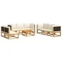 Set de sofás de jardín con cojines 9 pzas madera maciza acacia by , Garden sets - Ref: Foro24-3278880, Price: 936,85 €, Disco...