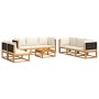 Set de sofás de jardín con cojines 9 pzas madera maciza acacia by , Garden sets - Ref: Foro24-3278880, Price: 950,00 €, Disco...