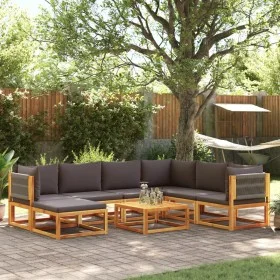 Gartensofa-Set mit 8-teiligen massiven Akazienholz-Kissen. von , Outdoor-Sofas - Ref: Foro24-3278835, Preis: 850,25 €, Rabatt: %