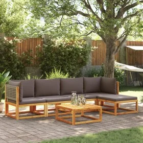 Gartensofa-Set mit 6-teiligen massiven Akazienholz-Kissen. von , Gartensets - Ref: Foro24-3278896, Preis: 558,73 €, Rabatt: %