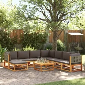 Set de sofás de jardín con cojines 9 pzas madera maciza acacia by , Garden sets - Ref: Foro24-3278907, Price: 922,30 €, Disco...
