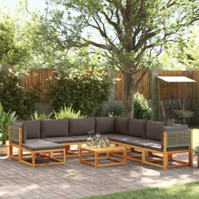 Set de sofás de jardín con cojines 9 pzas madera maciza acacia by , Garden sets - Ref: Foro24-3278907, Price: 937,69 €, Disco...