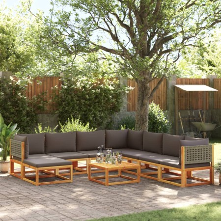 Set de sofás de jardín con cojines 9 pzas madera maciza acacia by , Garden sets - Ref: Foro24-3278907, Price: 937,69 €, Disco...