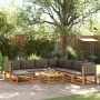 Set de sofás de jardín con cojines 9 pzas madera maciza acacia by , Garden sets - Ref: Foro24-3278907, Price: 922,30 €, Disco...