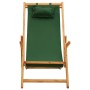 Klappbarer Strandstuhl aus massivem Eukalyptusholz und grünem Stoff von vidaXL, Gartenstühle - Ref: Foro24-310312, Preis: 79,...