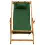 Klappbarer Strandstuhl aus massivem Eukalyptusholz und grünem Stoff von vidaXL, Gartenstühle - Ref: Foro24-310312, Preis: 76,...