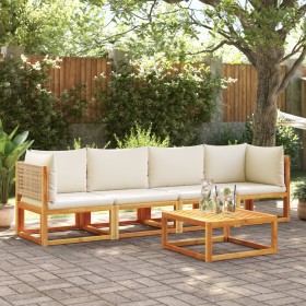 Set sofás de jardín con cojines 4 pzas madera maciza de acacia de , Conjuntos de jardín - Ref: Foro24-3278924, Precio: 466,75...