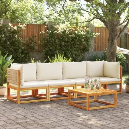 Set sofás de jardín con cojines 4 pzas madera maciza de acacia by , Garden sets - Ref: Foro24-3278924, Price: 458,64 €, Disco...