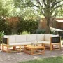 Gartensofa-Set mit 6-teiligen massiven Akazienholz-Kissen. von , Gartensets - Ref: Foro24-3278875, Preis: 600,37 €, Rabatt: %