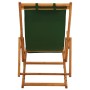 Klappbarer Strandstuhl aus massivem Eukalyptusholz und grünem Stoff von vidaXL, Gartenstühle - Ref: Foro24-310312, Preis: 79,...