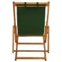 Klappbarer Strandstuhl aus massivem Eukalyptusholz und grünem Stoff von vidaXL, Gartenstühle - Ref: Foro24-310312, Preis: 76,...