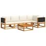 Gartensofa-Set mit 6-teiligen massiven Akazienholz-Kissen. von , Gartensets - Ref: Foro24-3278875, Preis: 600,37 €, Rabatt: %