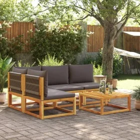 Set de sofás de jardín con cojines 5 pzas madera maciza acacia by , Outdoor sofas - Ref: Foro24-3278842, Price: 497,37 €, Dis...