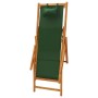 Klappbarer Strandstuhl aus massivem Eukalyptusholz und grünem Stoff von vidaXL, Gartenstühle - Ref: Foro24-310312, Preis: 79,...