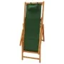 Klappbarer Strandstuhl aus massivem Eukalyptusholz und grünem Stoff von vidaXL, Gartenstühle - Ref: Foro24-310312, Preis: 76,...