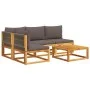 Set de sofás de jardín con cojines 5 pzas madera maciza acacia by , Outdoor sofas - Ref: Foro24-3278842, Price: 497,10 €, Dis...