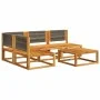 Set de sofás de jardín con cojines 5 pzas madera maciza acacia by , Outdoor sofas - Ref: Foro24-3278842, Price: 497,10 €, Dis...