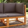Sofá de jardín de esquina con cojines madera maciza de acacia by , Outdoor sofas - Ref: Foro24-4008160, Price: 131,24 €, Disc...