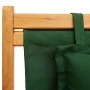 Klappbarer Strandstuhl aus massivem Eukalyptusholz und grünem Stoff von vidaXL, Gartenstühle - Ref: Foro24-310312, Preis: 76,...