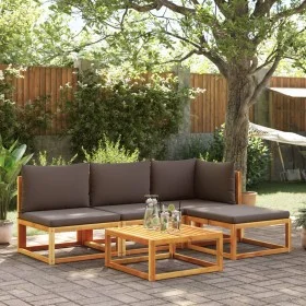 Set de sofás de jardín con cojines 5 pzas madera maciza acacia by , Garden sets - Ref: Foro24-3278894, Price: 436,47 €, Disco...