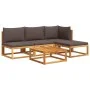Set de sofás de jardín con cojines 5 pzas madera maciza acacia de , Conjuntos de jardín - Ref: Foro24-3278894, Precio: 436,45...