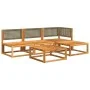 Set de sofás de jardín con cojines 5 pzas madera maciza acacia de , Conjuntos de jardín - Ref: Foro24-3278894, Precio: 436,45...