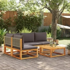 Set de sofás de jardín con cojines 5 pzas madera maciza acacia by , Garden sets - Ref: Foro24-3278911, Price: 465,80 €, Disco...