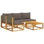Set de sofás de jardín con cojines 5 pzas madera maciza acacia by , Garden sets - Ref: Foro24-3278911, Price: 465,80 €, Disco...