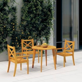Sillas de comedor de jardín 3 uds madera maciza de acacia de vidaXL, Sillas de jardín - Ref: Foro24-310306, Precio: 218,25 €,...