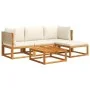 Set de sofás de jardín con cojines 5 pzas madera maciza acacia by , Garden sets - Ref: Foro24-3278918, Price: 489,95 €, Disco...
