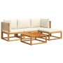 Set de sofás de jardín con cojines 5 pzas madera maciza acacia by , Garden sets - Ref: Foro24-3278918, Price: 499,52 €, Disco...