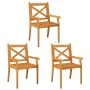 Sillas de comedor de jardín 3 uds madera maciza de acacia de vidaXL, Sillas de jardín - Ref: Foro24-310306, Precio: 214,61 €,...