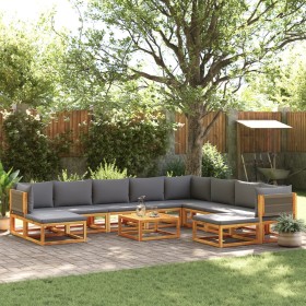Set de sofás de jardín con cojines 11 pzas madera maciza acacia by , Outdoor sofas - Ref: Foro24-3278837, Price: 1,00 €, Disc...