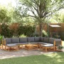 Set de sofás de jardín con cojines 11 pzas madera maciza acacia by , Outdoor sofas - Ref: Foro24-3278837, Price: 1,00 €, Disc...