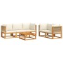 Gartensofa-Set mit 6-teiligen massiven Akazienholz-Kissen. von , Outdoor-Sofas - Ref: Foro24-3278856, Preis: 718,53 €, Rabatt: %
