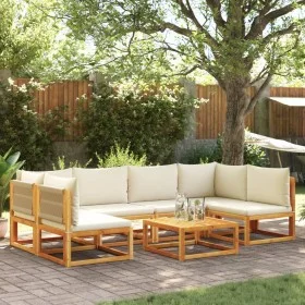 Set de sofás de jardín con cojines 7 pzas madera maciza acacia by , Outdoor sofas - Ref: Foro24-3278863, Price: 745,28 €, Dis...