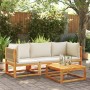 Set de sofás de jardín con cojines 3 pzas madera maciza acacia by , Outdoor sofas - Ref: Foro24-3278854, Price: 381,45 €, Dis...