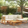 Set de sofás de jardín con cojines 5 pzas madera maciza acacia by , Outdoor sofas - Ref: Foro24-3278849, Price: 517,34 €, Dis...