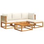 Set de sofás de jardín con cojines 5 pzas madera maciza acacia by , Outdoor sofas - Ref: Foro24-3278849, Price: 517,34 €, Dis...