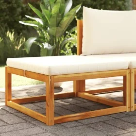 Gartenhocker mit massivem Akazienholzrahmen und Kissen, 65x65x29 cm. von , Outdoor-Sofas - Ref: Foro24-3278939, Preis: 83,97 ...