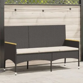 Banco de jardín 3 plazas con cojines ratán sintético negro by , garden benches - Ref: Foro24-365441, Price: 112,98 €, Discoun...