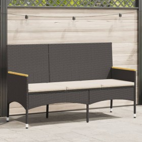 Gartenbank mit 3 Sitzplätzen und schwarzen Kunststoff-Rattan-Kissen. von , Gartenbänke - Ref: Foro24-365441, Preis: 108,67 €,...