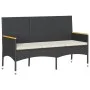 Banco de jardín 3 plazas con cojines ratán sintético negro by , garden benches - Ref: Foro24-365441, Price: 112,98 €, Discoun...